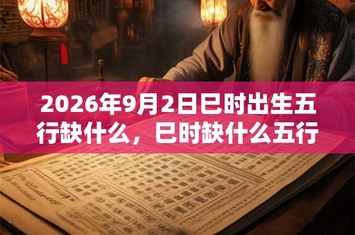 2026年9月2日巳时出生五行缺什么，巳时缺什么五行