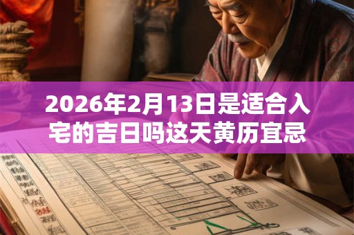 2026年2月13日是适合入宅的吉日吗这天黄历宜忌 2026年2月13日是适合入宅的吉日吗这天黄历宜忌