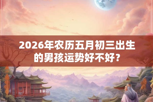 2026年农历五月初三出生的男孩运势好不好? 2026年农历五月初三出生的男孩运势好不好?