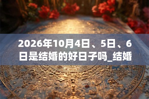 2026年10月4日、5日、6日是结婚的好日子吗_结婚可以吗 2026年10月4日、5日、6日是结婚的好日子吗_结婚可以吗