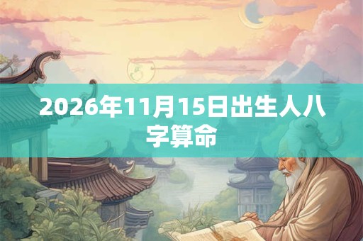 2026年11月15日出生人八字算命 2026年11月15日出生人八字算命