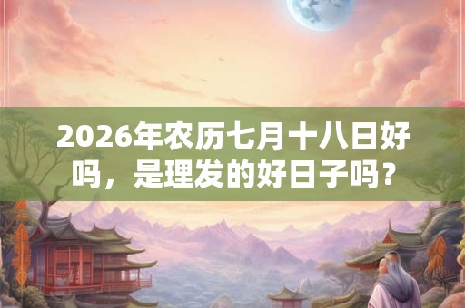 2026年农历七月十八日好吗,是理发的好日子吗? 2026年农历七月十八日好吗,是理发的好日子吗?