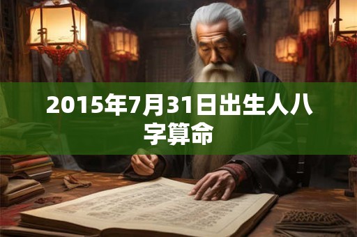 2015年7月31日出生人八字算命 2015年7月31日出生人八字算命