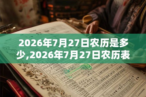 2026年7月27日农历是多少,2026年7月27日农历表 2026年7月27日农历是多少,2026年7月27日农历表