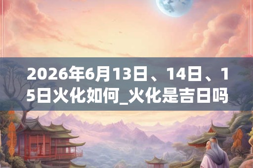 2026年6月13日、14日、15日火化如何_火化是吉日吗 2026年6月13日、14日、15日火化如何_火化是吉日吗
