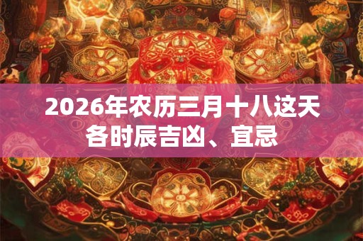 2026年农历三月十八这天各时辰吉凶、宜忌 2026年农历三月十八这天各时辰吉凶、宜忌