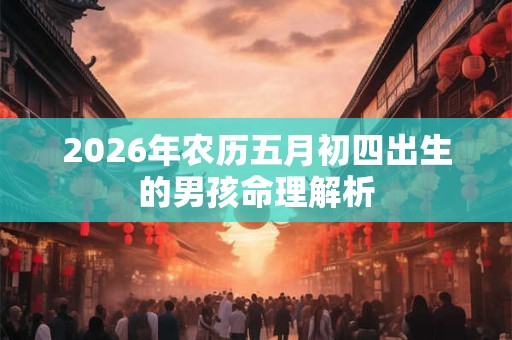 2026年农历五月初四出生的男孩命理解析