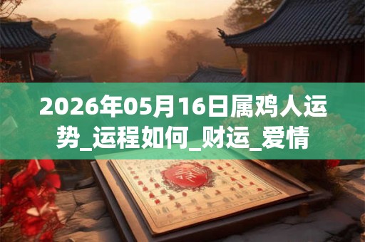 2026年05月16日属鸡人运势_运程如何_财运_爱情 2026年05月16日属鸡人运势_运程如何_财运_爱情