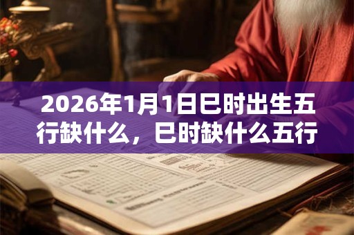 2026年1月1日巳时出生五行缺什么，巳时缺什么五行