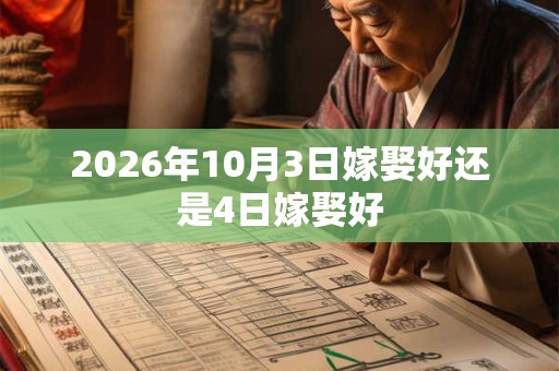 2026年10月3日嫁娶好还是4日嫁娶好 2026年10月3日嫁娶好还是4日嫁娶好