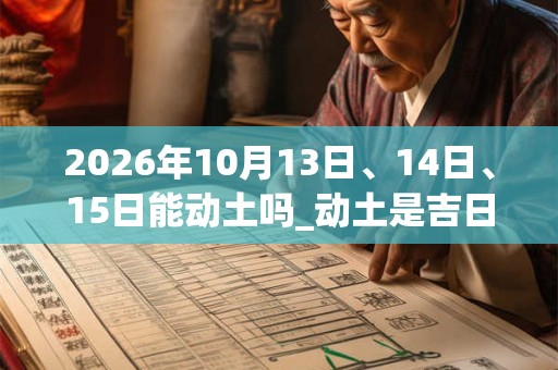 2026年10月13日、14日、15日能动土吗_动土是吉日吗 2026年10月13日、14日、15日能动土吗_动土是吉日吗