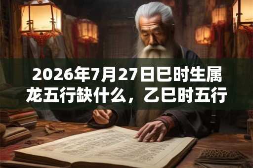 2026年7月27日巳时生属龙五行缺什么,乙巳时五行缺什么 2026年7月27日巳时生属龙五行缺什么,乙巳时五行缺什么