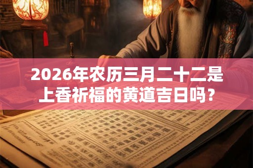 2026年农历三月二十二是上香祈福的黄道吉日吗? 2026年农历三月二十二是上香祈福的黄道吉日吗?