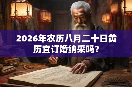 2026年农历八月二十日黄历宜订婚纳采吗？
