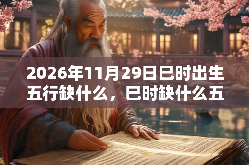 2026年11月29日巳时出生五行缺什么，巳时缺什么五行