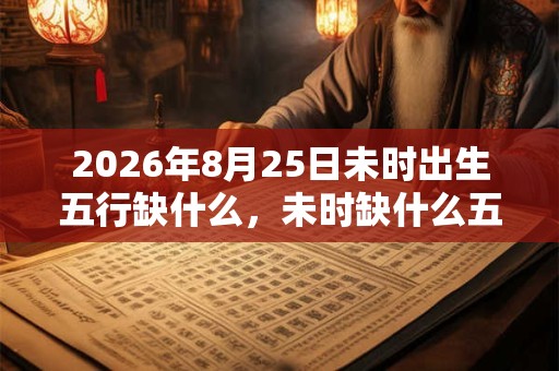 2026年8月25日未时出生五行缺什么，未时缺什么五行