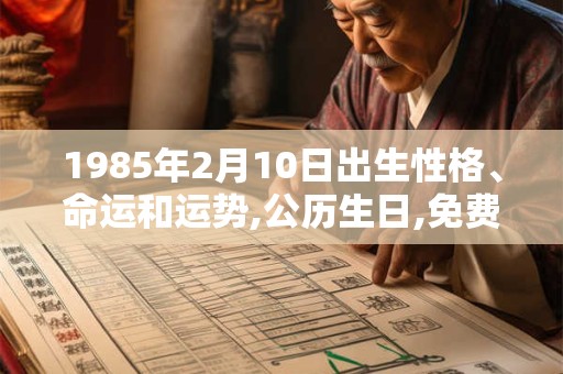 1985年2月10日出生性格、命运和运势,公历生日,免费算命 1985年2月10日出生性格、命运和运势,公历生日,免费算命