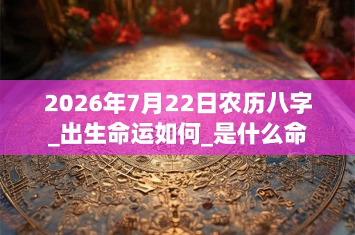 2026年7月22日农历八字_出生命运如何_是什么命 2026年7月22日农历八字_出生命运如何_是什么命