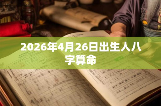 2026年4月26日出生人八字算命 2026年4月26日出生人八字算命