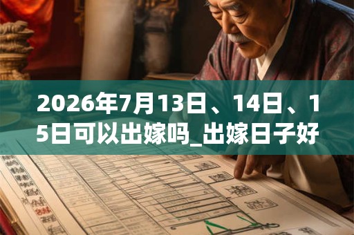 2026年7月13日、14日、15日可以出嫁吗_出嫁日子好吗