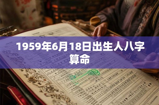 1959年6月18日出生人八字算命