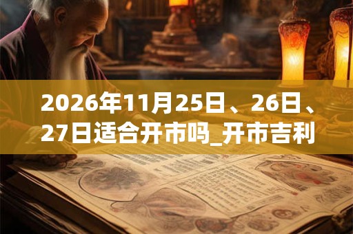 2026年11月25日、26日、27日适合开市吗_开市吉利吗