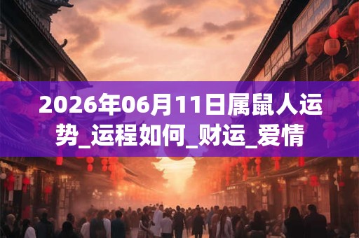 2026年06月11日属鼠人运势_运程如何_财运_爱情