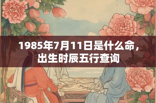1985年7月11日是什么命，出生时辰五行查询