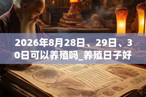 2026年8月28日、29日、30日可以养殖吗_养殖日子好吗 2026年8月28日、29日、30日可以养殖吗_养殖日子好吗