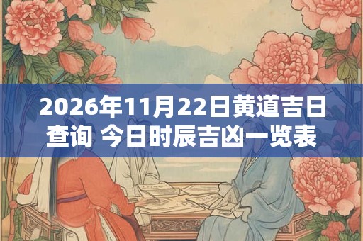 2026年11月22日黄道吉日查询 今日时辰吉凶一览表! 2026年11月22日黄道吉日查询 今日时辰吉凶一览表!