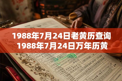 1988年7月24日老黄历查询 1988年7月24日万年历黄道吉日 1988年7月24日老黄历查询 1988年7月24日万年历黄道吉日