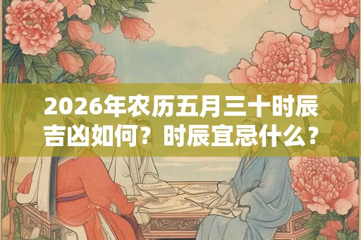 2026年农历五月三十时辰吉凶如何?时辰宜忌什么? 2026年农历五月三十时辰吉凶如何?时辰宜忌什么?