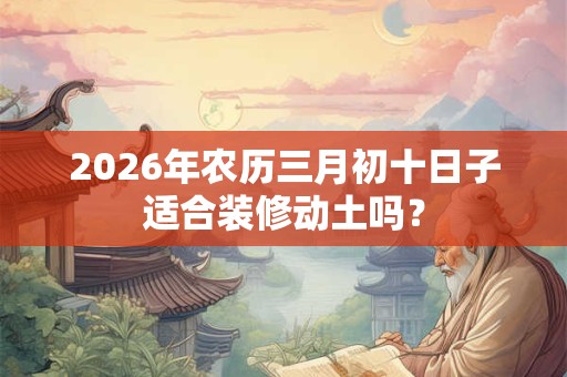 2026年农历三月初十日子适合装修动土吗？