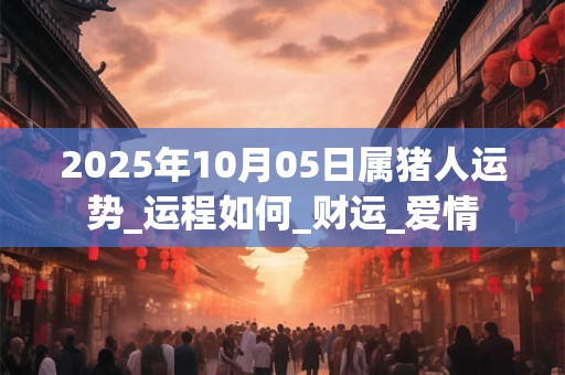 2025年10月05日属猪人运势_运程如何_财运_爱情 2025年10月05日属猪人运势_运程如何_财运_爱情