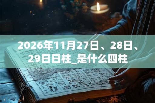 2026年11月27日、28日、29日日柱_是什么四柱