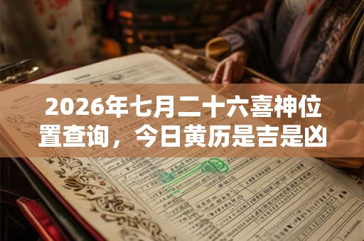 2026年七月二十六喜神位置查询，今日黄历是吉是凶