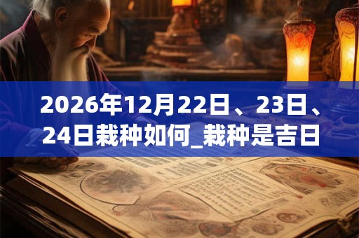 2026年12月22日、23日、24日栽种如何_栽种是吉日吗