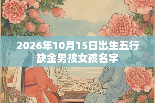 2026年10月15日出生五行缺金男孩女孩名字