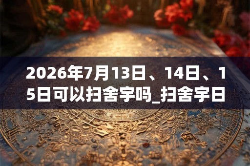2026年7月13日、14日、15日可以扫舍宇吗_扫舍宇日子好吗 2026年7月13日、14日、15日可以扫舍宇吗_扫舍宇日子好吗