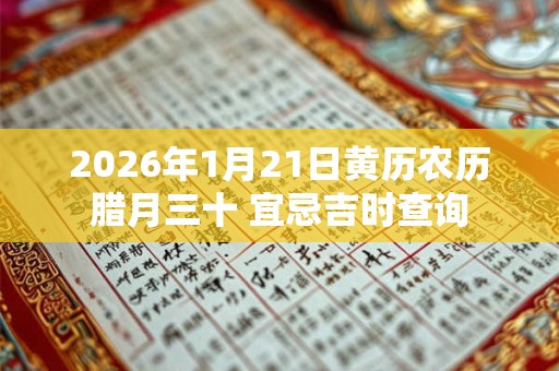 2026年1月21日黄历农历腊月三十 宜忌吉时查询
