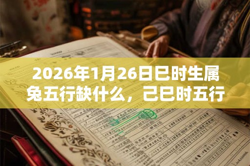 2026年1月26日巳时生属兔五行缺什么，己巳时五行缺什么