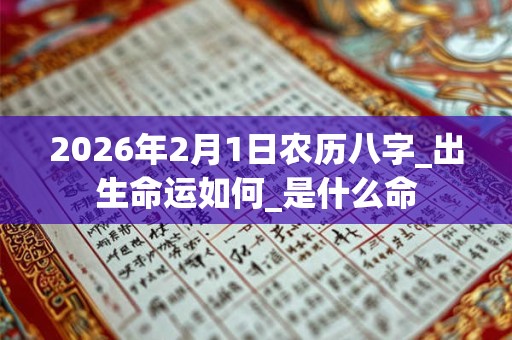 2026年2月1日农历八字_出生命运如何_是什么命