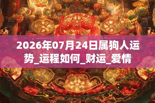 2026年07月24日属狗人运势_运程如何_财运_爱情 2026年07月24日属狗人运势_运程如何_财运_爱情