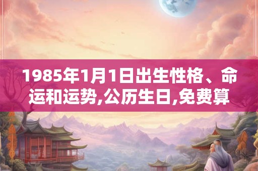 1985年1月1日出生性格、命运和运势,公历生日,免费算命