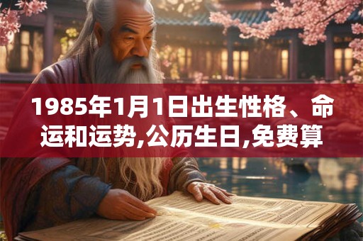 1985年1月1日出生性格、命运和运势,公历生日,免费算命 1985年1月1日出生性格、命运和运势,公历生日,免费算命