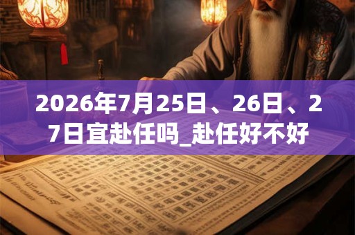 2026年7月25日、26日、27日宜赴任吗_赴任好不好