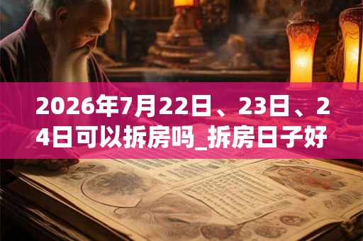 2026年7月22日、23日、24日可以拆房吗_拆房日子好吗 2026年7月22日、23日、24日可以拆房吗_拆房日子好吗