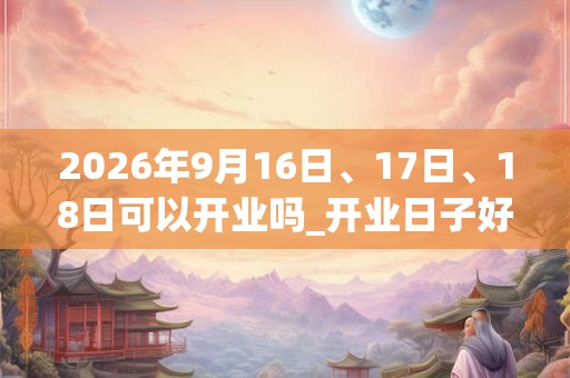 2026年9月16日、17日、18日可以开业吗_开业日子好吗 2026年9月16日、17日、18日可以开业吗_开业日子好吗