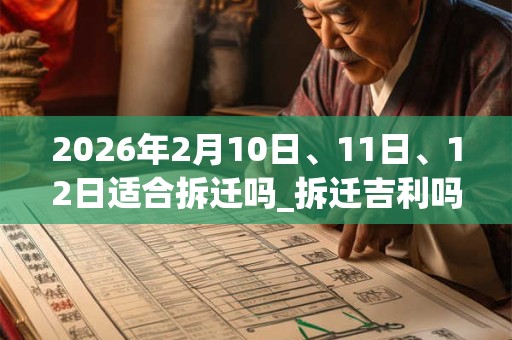 2026年2月10日、11日、12日适合拆迁吗_拆迁吉利吗 2026年2月10日、11日、12日适合拆迁吗_拆迁吉利吗