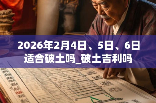 2026年2月4日、5日、6日适合破土吗_破土吉利吗 2026年2月4日、5日、6日适合破土吗_破土吉利吗